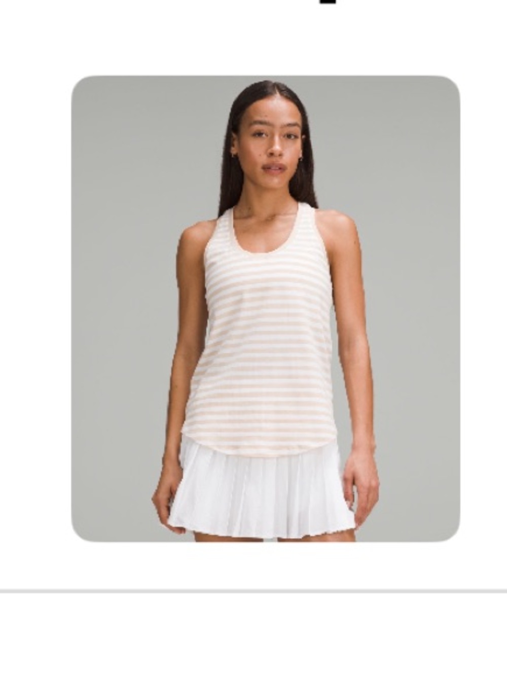 Gently loved lululemon striped Love Tank Top